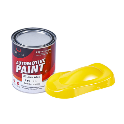 Le liquide lumineux métallique solide 2k des véhicules à moteur peignent la couleur jaune citron