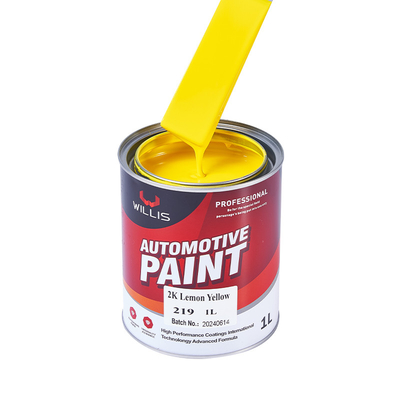 Le liquide lumineux métallique solide 2k des véhicules à moteur peignent la couleur jaune citron