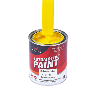 Le liquide lumineux métallique solide 2k des véhicules à moteur peignent la couleur jaune citron