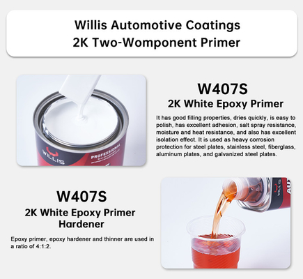 Vente à chaud Peinture blanche époxy automobile imprimante résistante à la corrosion à la sécheresse de meulage Peinture automobile époxy 2k imprimante époxy