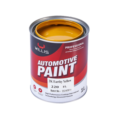 Peinture solide métallique 2K jaune terreux, peinture automobile liquide brillante 2K Peinture automobile