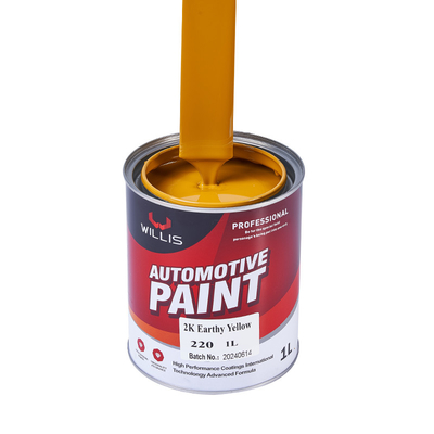 Peinture solide métallique 2K jaune terreux, peinture automobile liquide brillante 2K Peinture automobile