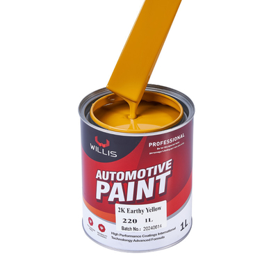 Peinture solide métallique 2K jaune terreux, peinture automobile liquide brillante 2K Peinture automobile