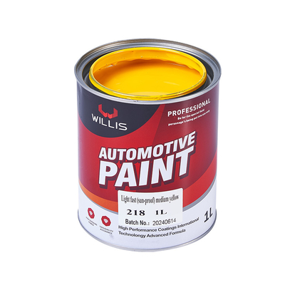 Couleurs personnalisées de peinture automobile solide, résistante aux intempéries 2K Peinture à pulvériser 2K Jaune moyen Peinture de finition automatique