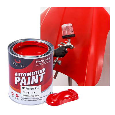 La peinture de base 2K rouge auto couleurs, 2K Ferrari rouge auto peinture de finition peinture de voiture restauration