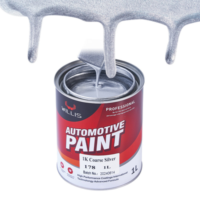 Couche liquide peinture argentée noire pour voiture, peinture argentée mate pour voiture pour pare-chocs en plastique 1K argent grossier métallique automobile
