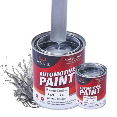 Refinement de la peinture automobile métallique en argent étincelant couche en poudre 1K Basecoat, peinture acrylique laque, peinture automobile