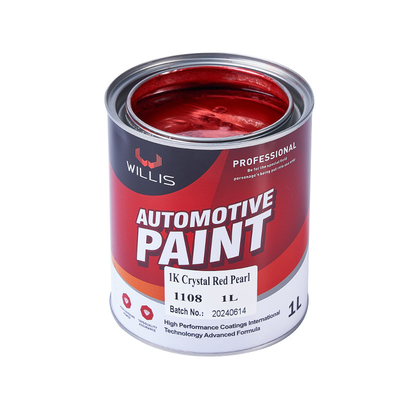 Peinture automobile à haute résistance à l'usure rapide Temps de séchage, 1K Crystal Red Pearl, couleur de peinture acrylique