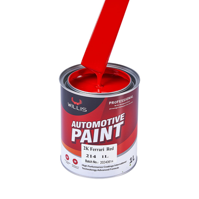 Couleurs rouges dures Ferrari rouge 2k Peinture métallique de voiture Auto Refinish Restauration de voiture