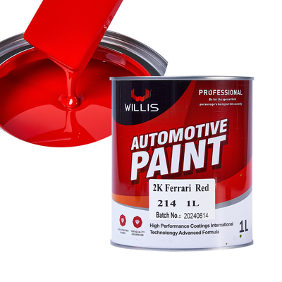 Couleurs rouges dures Ferrari rouge 2k Peinture métallique de voiture Auto Refinish Restauration de voiture