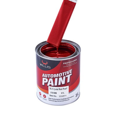 Peinture automobile à l'acrylique flash clair Perle Peinture haute solide rapidement séchée fois 1K Crystal Red Pearl Peinture acrylique couleur