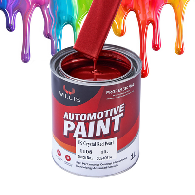 Peinture automobile à l'acrylique flash clair Perle Peinture haute solide rapidement séchée fois 1K Crystal Red Pearl Peinture acrylique couleur