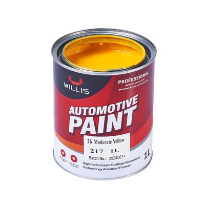Peinture de voiture jaune modéré 2K, résine acrylique, revêtement en aérosol