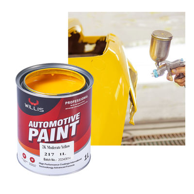 Peinture de voiture jaune modéré 2K, résine acrylique, revêtement en aérosol