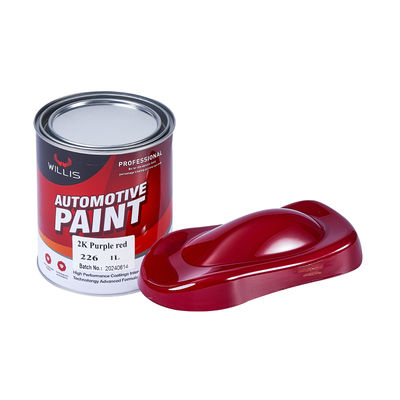 Peinture automobile métallisée rouge violet 2K de haute qualité, vente chaude, approvisionnement d'usine OEM, revêtement de réparation automobile liquide en résine acrylique