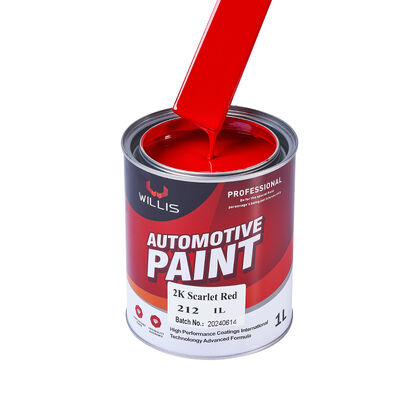 High Gloss 2K Scarlet Red Auto Refinish Liquid Coating Paint Solid Red Base Coating with Resin Acrylic for Automotive Vehicles
