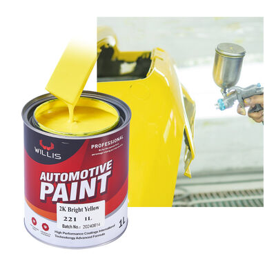 Peinture métallique automobile jaune brillant de haute qualité 2K Repair de voiture revêtement pulvérisateur à double composant acrylique de couleur à haute brillance