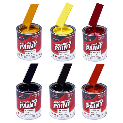 Peinture métallique automobile jaune brillant de haute qualité 2K Repair de voiture revêtement pulvérisateur à double composant acrylique de couleur à haute brillance