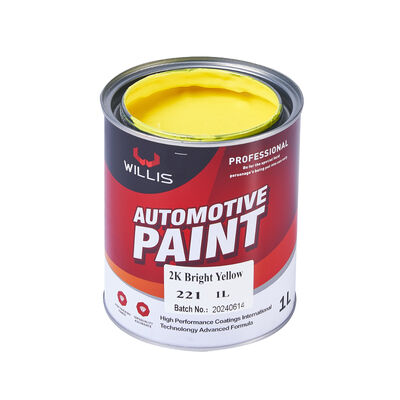 Peinture métallique automobile jaune brillant de haute qualité 2K Repair de voiture revêtement pulvérisateur à double composant acrylique de couleur à haute brillance