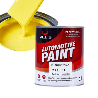 Peinture métallique automobile jaune brillant de haute qualité 2K Repair de voiture revêtement pulvérisateur à double composant acrylique de couleur à haute brillance