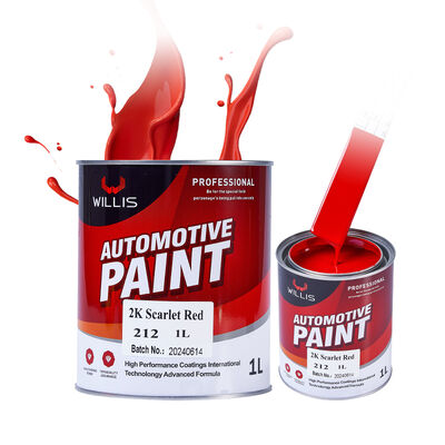 Peinture automobile 2K Rouge Écarlate Haute Brillance, Revêtement de Base Rouge Uni et Durcisseur pour Peinture, Couleurs Automobiles pour Véhicules
