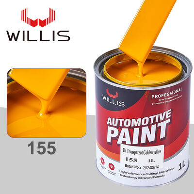 Peinture automobile en aérosol 1K transparente jaune doré, revêtement liquide, résine acrylique monocomposant, finition de voiture couleur unie
