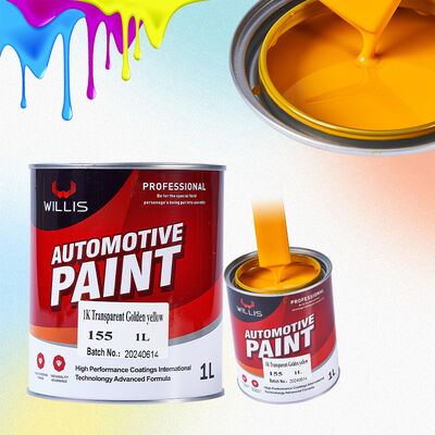 Peinture automobile en aérosol 1K transparente jaune doré, revêtement liquide, résine acrylique monocomposant, finition de voiture couleur unie