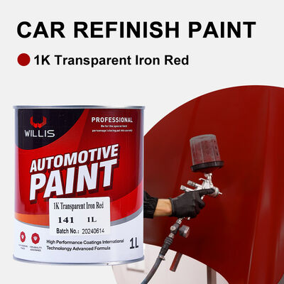 Peinture à pulvérisation automobile rouge transparente 1K revêtement liquide à base de résine acrylique pour les travaux de peinture métallique de voiture