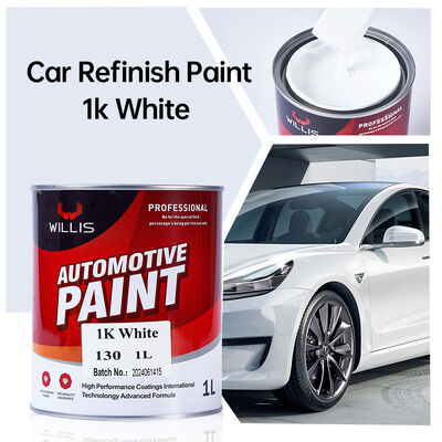 Peinture de finition automobile blanche monocomposant 1K de haute qualité, à haute couverture, résine acrylique efficace, peinture de voiture à pulvériser, diluant