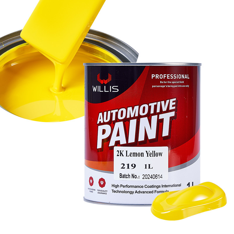 Le liquide lumineux métallique solide 2k des véhicules à moteur peignent la couleur jaune citron