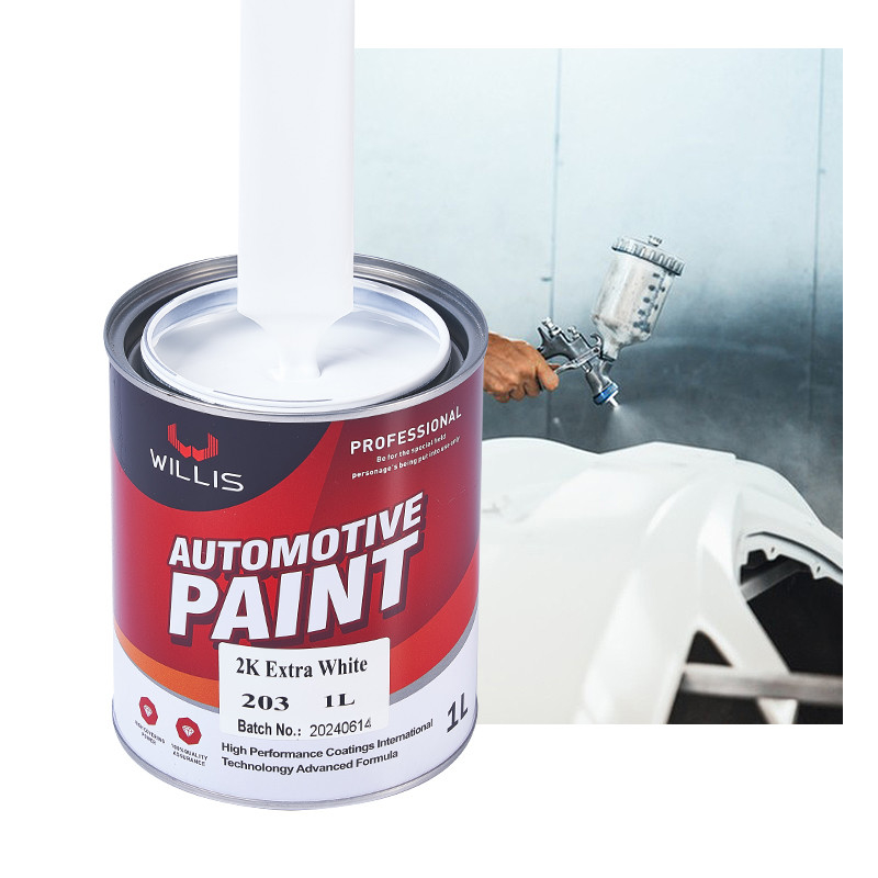 Peinture solide blanche métallique 2K Carrosserie de voiture Touch Up Spray Résistance à l'eau Auto Refinish Peinture 2k Spray Peinture