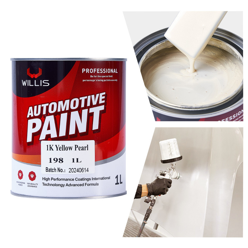 Peinture de voiture 1K acrylique perle jaune perle claire peinture durcitrice plus fine 2K / 1K peinture couleur