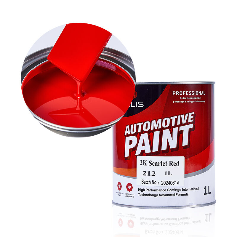 Peinture automobile 2K Rouge Écarlate Haute Brillance, Revêtement de Base Rouge Uni et Durcisseur pour Peinture, Couleurs Automobiles pour Véhicules