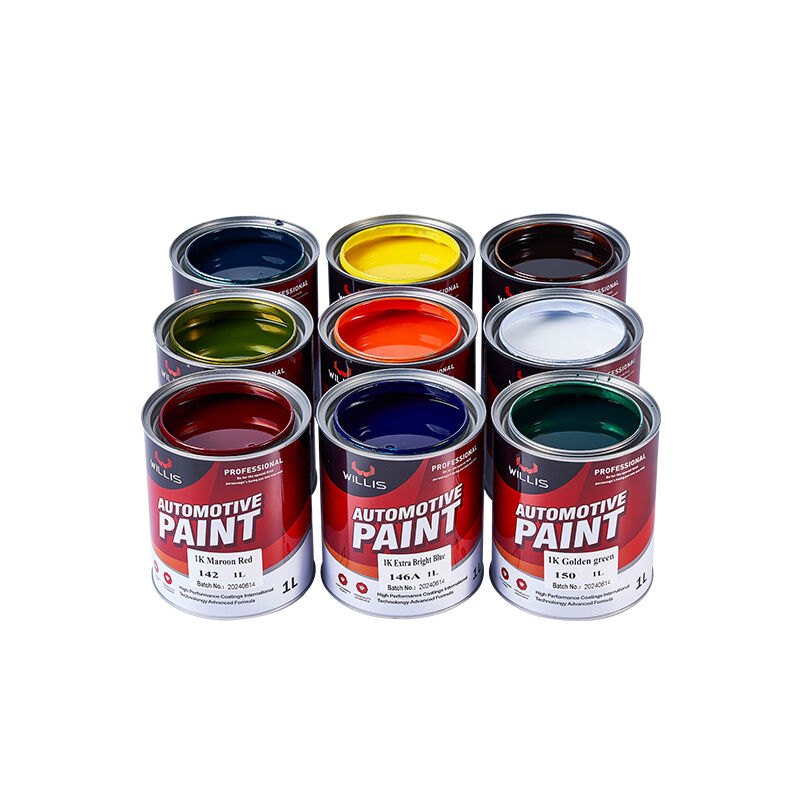 Peinture de couleur WILLIS 1K pour voitures enduites de plastique en résine acrylique 1K avec extra noir Peinture premium 1K pour peinture de revêtement de véhicule